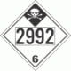 UN 2992 - Inhalation Hazard Class 6.1 Placards