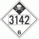 UN 3142 - Inhalation Hazard Class 6.1 Placards