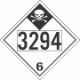 UN 3294 - Inhalation Hazard Class 6.1 Placards