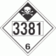 UN 3381 - Inhalation Hazard Class 6.1 Placards