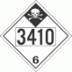 UN 3410 - Inhalation Hazard Class 6.1 Placards