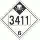 UN 3411 - Inhalation Hazard Class 6.1 Placards