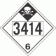 UN 3414 - Inhalation Hazard Class 6.1 Placards