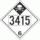 UN 3415 - Inhalation Hazard Class 6.1 Placards