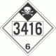 UN 3416 - Inhalation Hazard Class 6.1 Placards