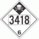 UN 3418 - Inhalation Hazard Class 6.1 Placards