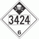 UN 3424 - Inhalation Hazard Class 6.1 Placards