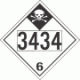 UN 3434 - Inhalation Hazard Class 6.1 Placards