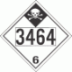 UN 3464 - Inhalation Hazard Class 6.1 Placards