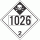 UN 1026 - Inhalation Hazard Class 2.3 Placards