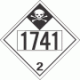 UN 1741 - Inhalation Hazard Class 2.3 Placards