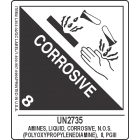 UN2735 Amines, Liquid, Corrosive, N.O.S.(Polyoxypropylenediamine), 8, PGIII BDC