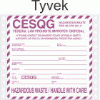 Conditionally Exempt Small Quantity Generator CESQG Tyvek Labels