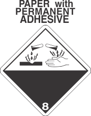 Corrosive Class 8 Paper International Wordless Labels