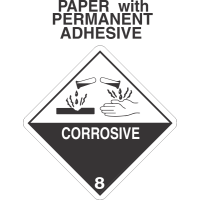 Corrosive Class 8 Paper Labels