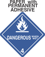 Dangerous When Wet Class 4.3 Paper Labels