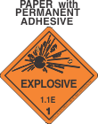 Explosive Class 1.1E Paper Labels