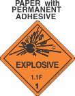 Explosive Class 1.1F Paper Labels