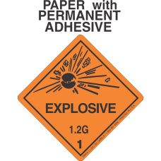 Explosive Class 1.2G Paper Labels