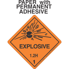 Explosive Class 1.2H Paper Labels