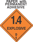 Explosive Class 1.4D Paper Labels