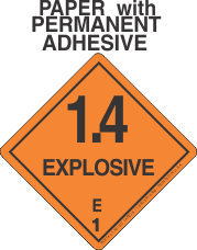 Explosive Class 1.4E Paper Labels