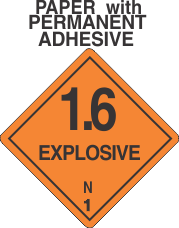 Explosive Class 1.6N Paper Labels