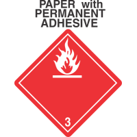 Flammable Class 3 Paper International Wordless Labels