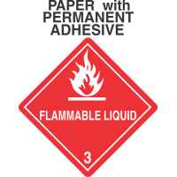 Flammable Class 3 Paper Labels