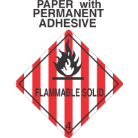 Flammable Solid Class 4.1 Paper Labels