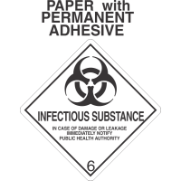 Infectious Substance 6.2 Paper Internatioanl Labels