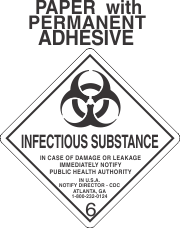 Infectious Substance 6.2 Paper Labels