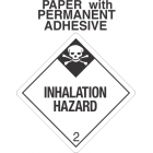 Inhalation Hazard Class 2.3 Paper Labels