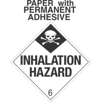 Inhalation Hazard Class 6.1 Paper Labels