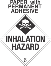 Inhalation Hazard Class 6.1 Paper Labels