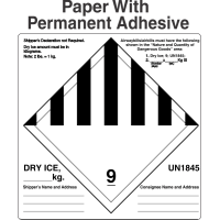 Miscellaneous Dangerous Goods Class 9 Dry Ice Labels