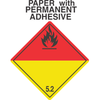 Organic Peroxide Class 5.2 Paper International Wordless Labels