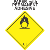 Oxidizer Class 5.1 Paper International Wordless Labels