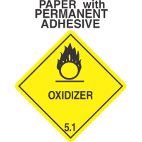 Oxidizer Class 5.1 Paper Labels