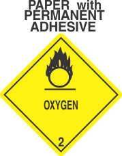 Oxygen Class 2 Paper Labels