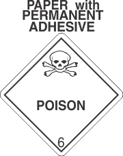 Poison Class 6.2 Paper Labels
