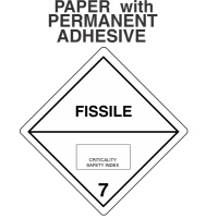 Radioactive FISSILE Class 7 Paper Labels