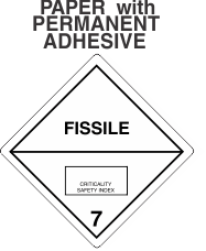 Radioactive FISSILE Class 7 Paper Labels