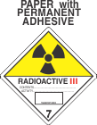 Radioactive III Class 7 Paper Labels