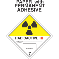 Radioactive III Class 7 Paper Labels