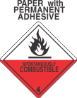 Spontaneously Combustible Class 4.2 Paper Labels