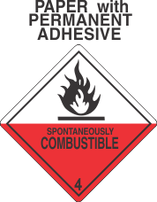 Spontaneously Combustible Class 4.2 Paper Labels