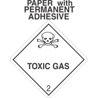 Toxic Gas Class 2.3 Paper Labels