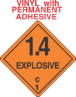 Explosive Class 1.4C Vinyl Labels