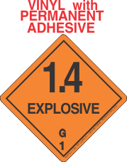 Explosive Class 1.4G Vinyl Labels